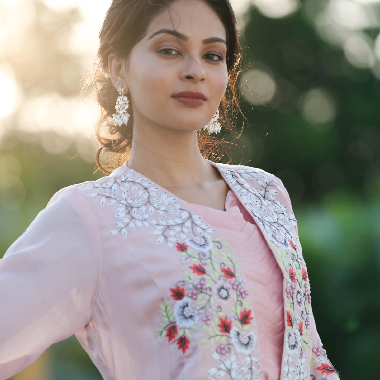 Serenesky light peach jacket dress