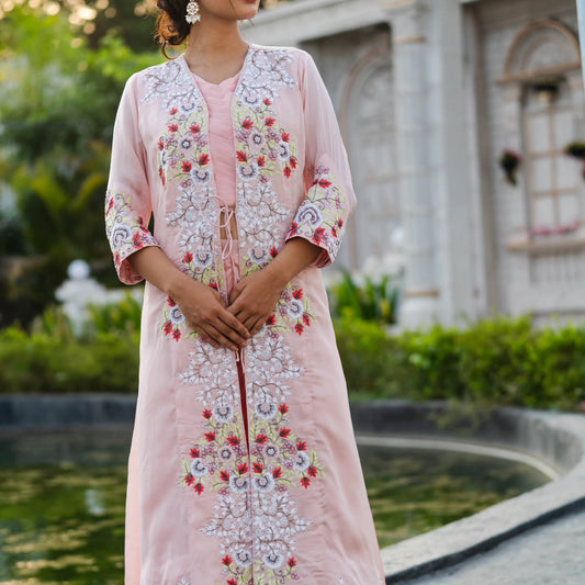 Serenesky light peach jacket dress