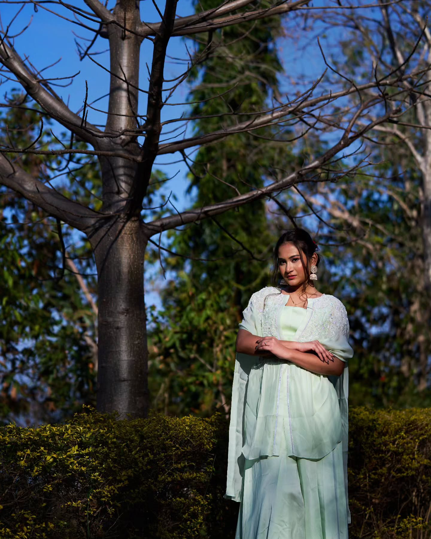 Pastel green Indowestern Dress