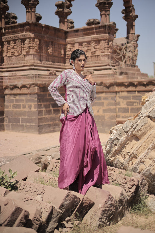 wine silver work cowl set