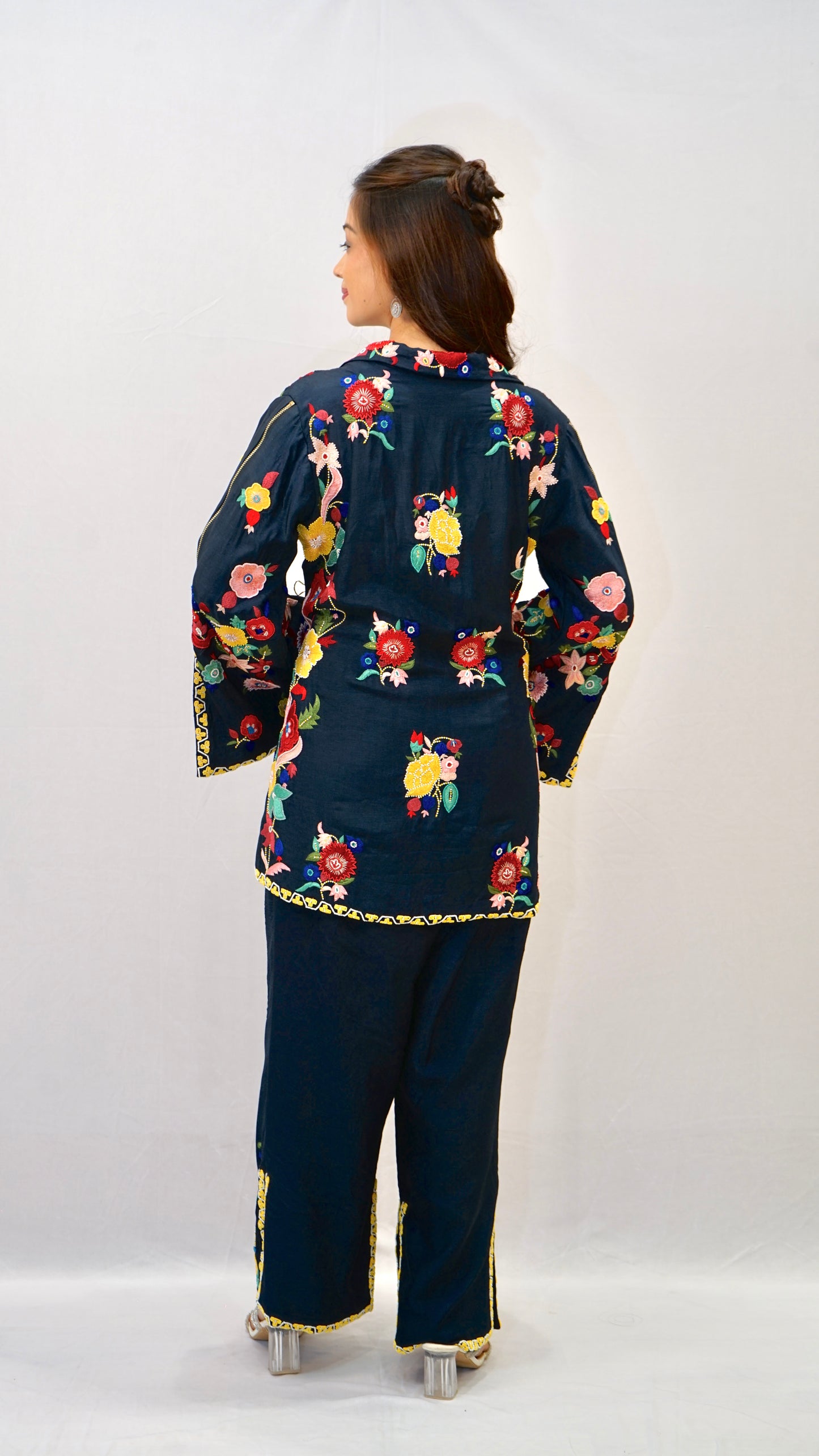 Blue Colourful work Coord set
