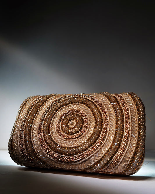 Circular Embroidery Clutch