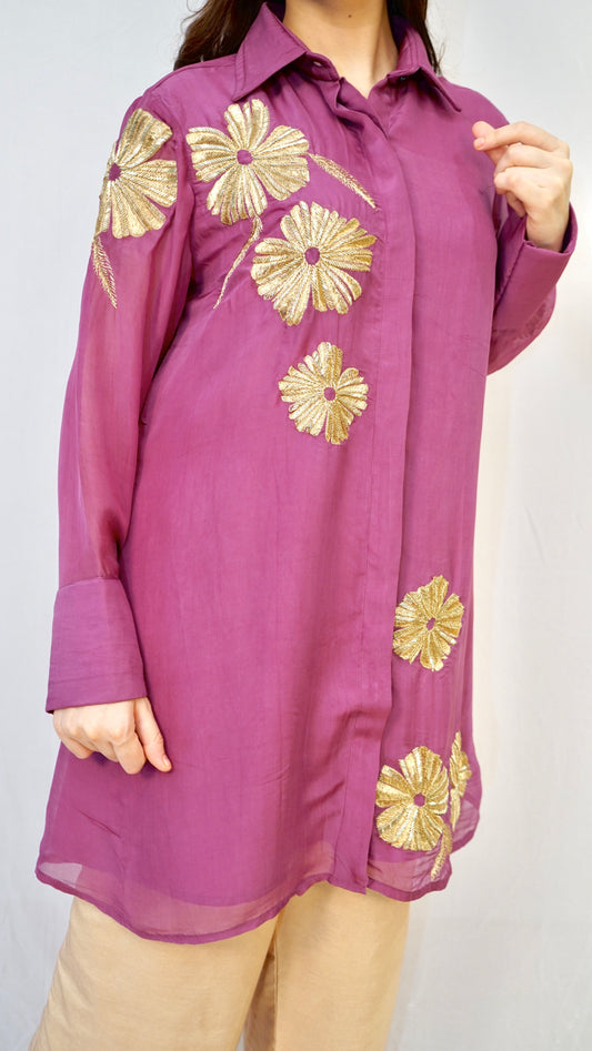 Purple golden work top