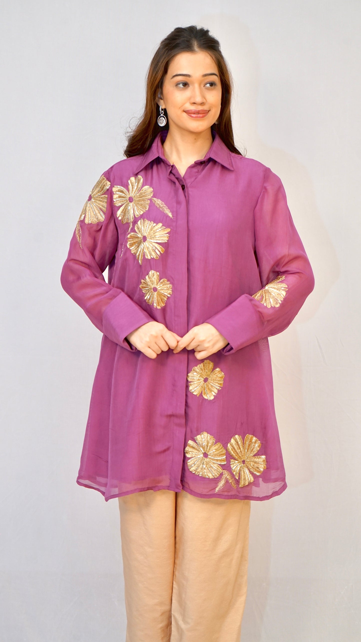 Purple golden work top