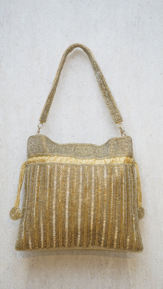 Golden clutch bag