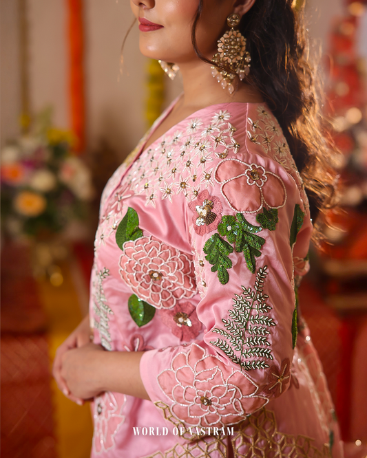 Pastel pink Peplum style dress