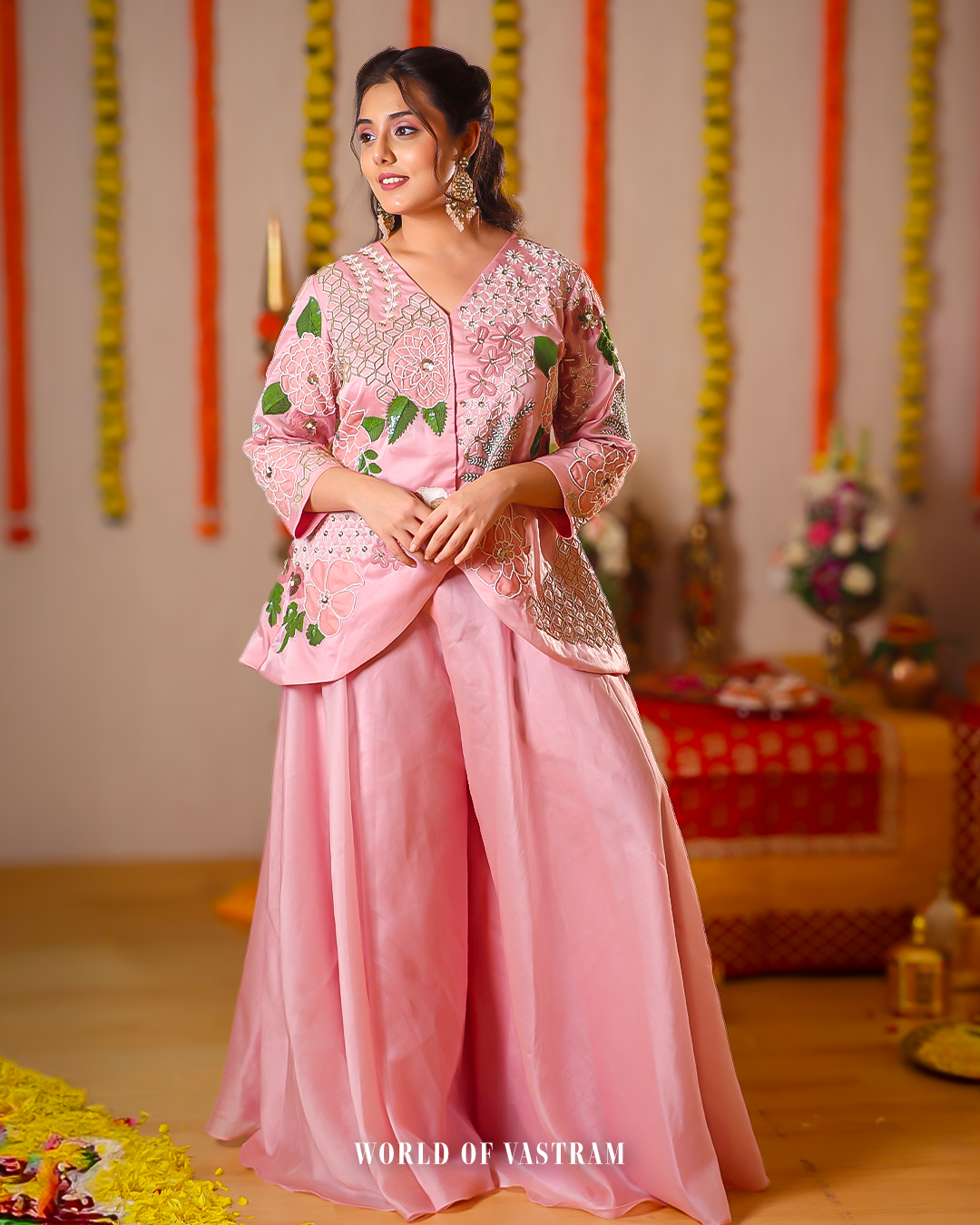 Pastel pink Peplum style dress