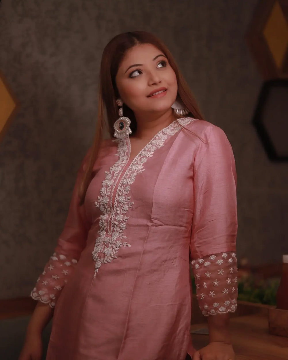 Rich onion pink kurta