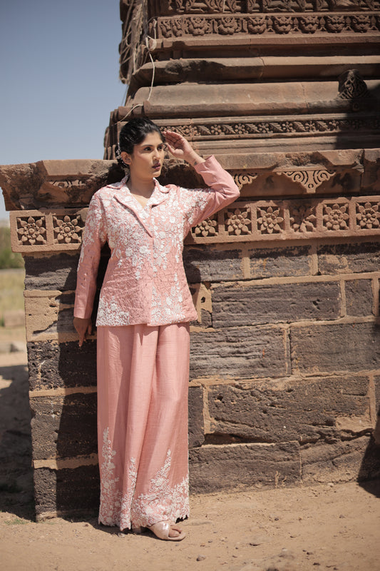 Pink with pearl blazzer set