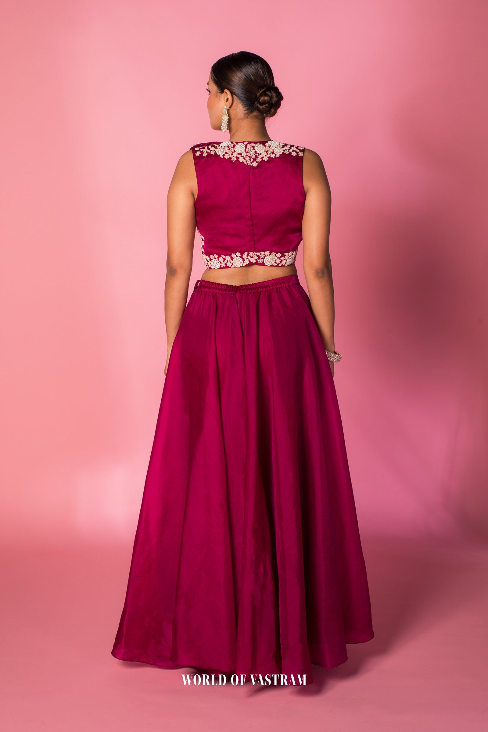 Fuchsia Ruffle Drape Set