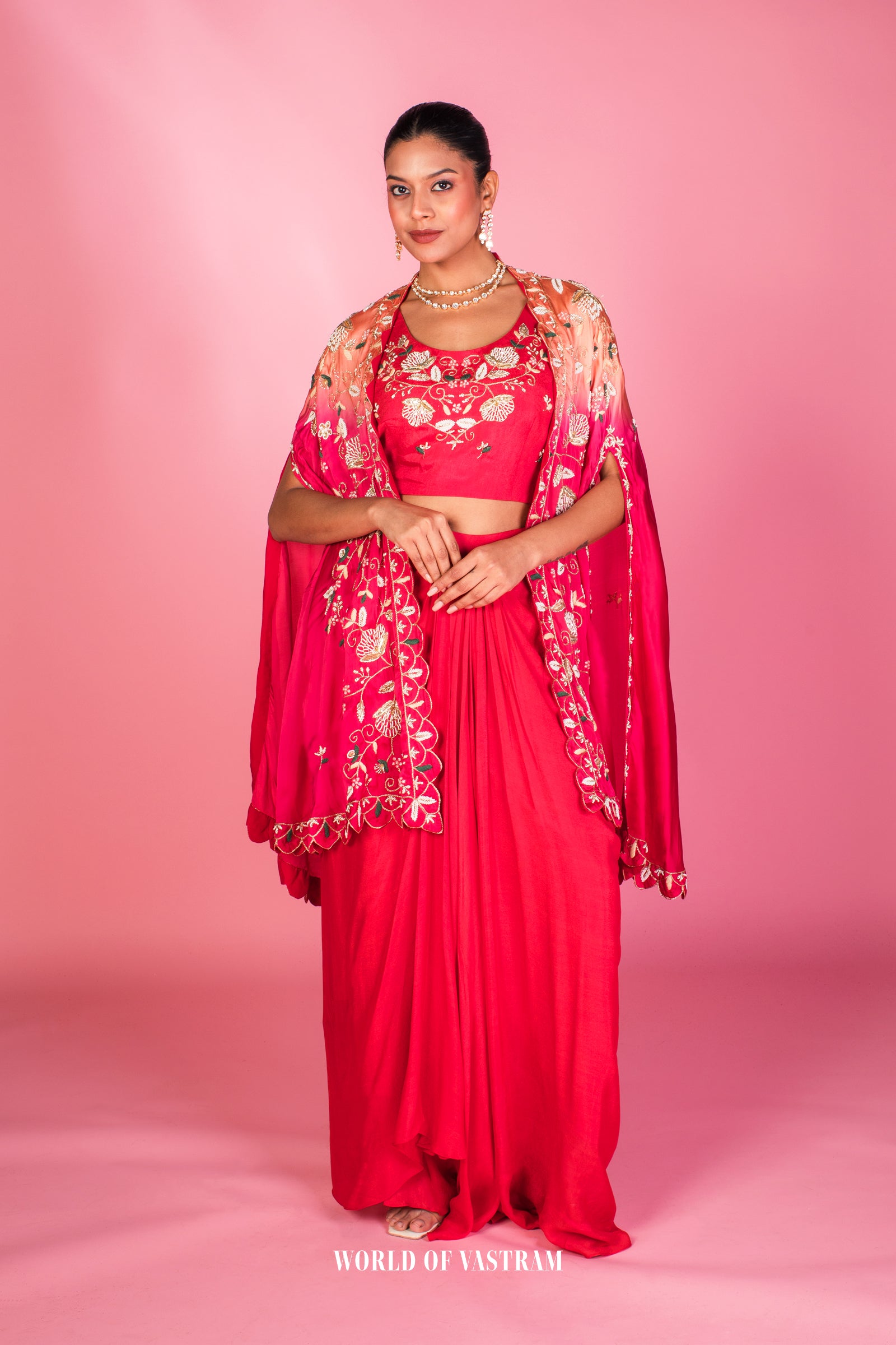 Rang Rani Drape Skirt & Cape Set