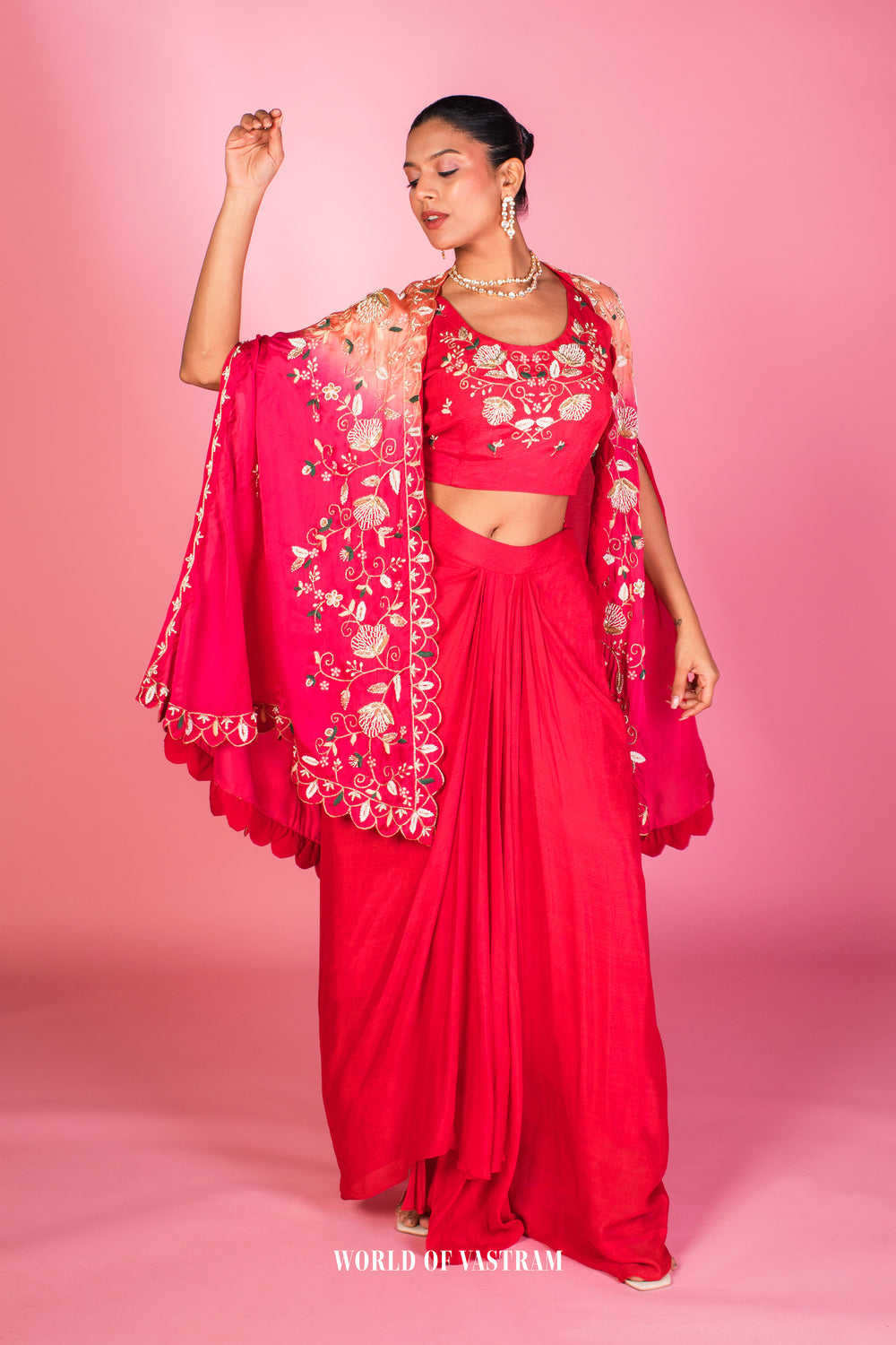 Rang Rani Drape Skirt & Cape Set
