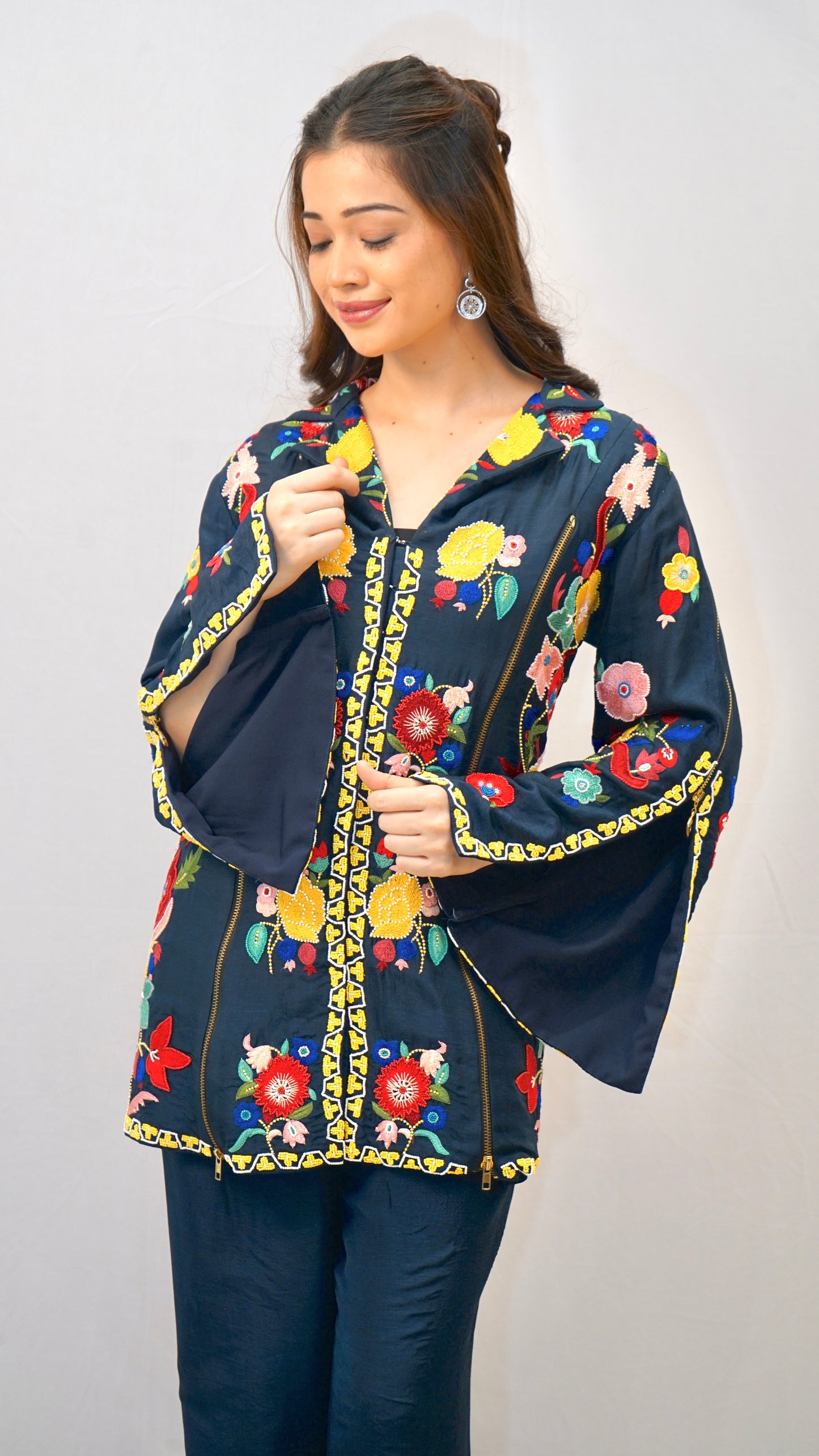 Blue Colourful work Coord set