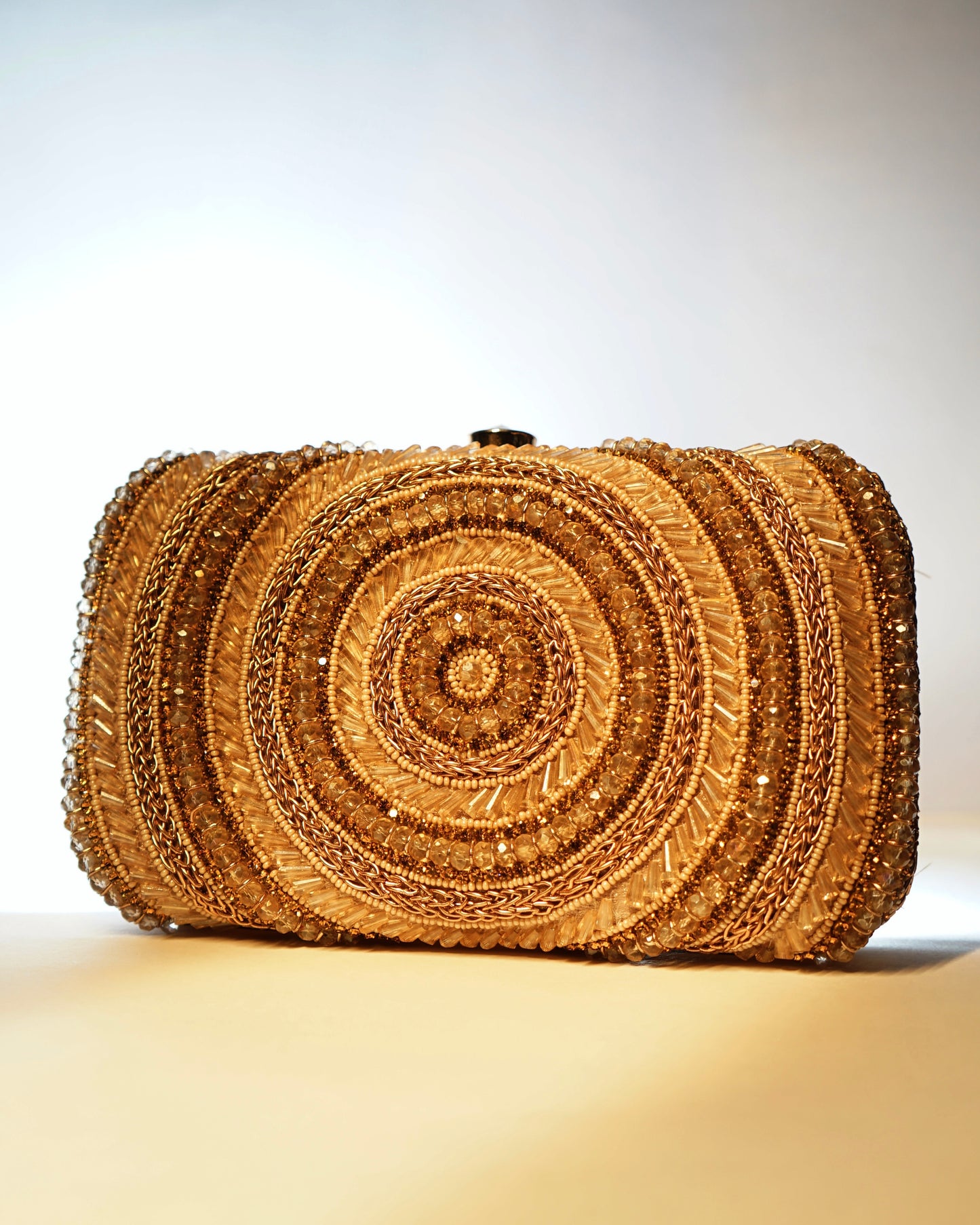 Circular Embroidery Clutch