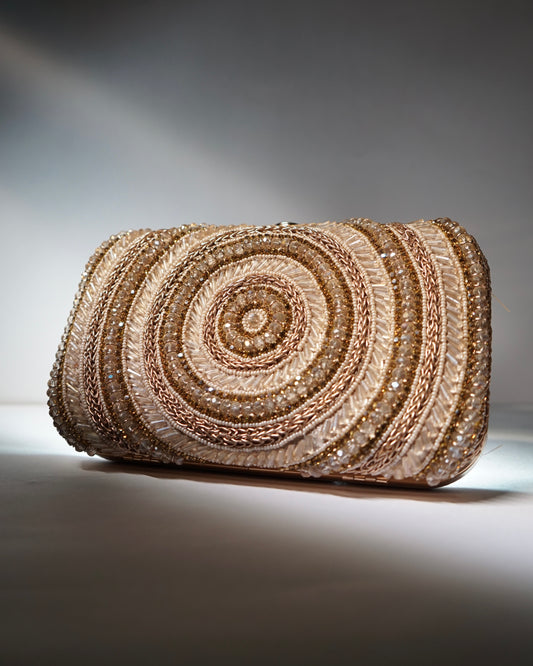 Circular Embroidery Clutch
