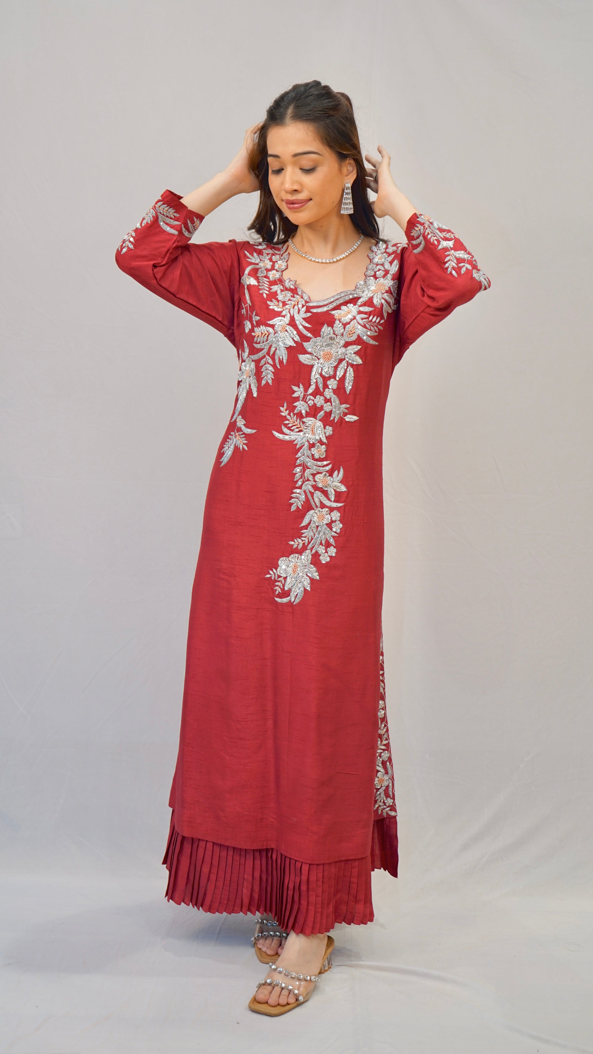 Red long dress