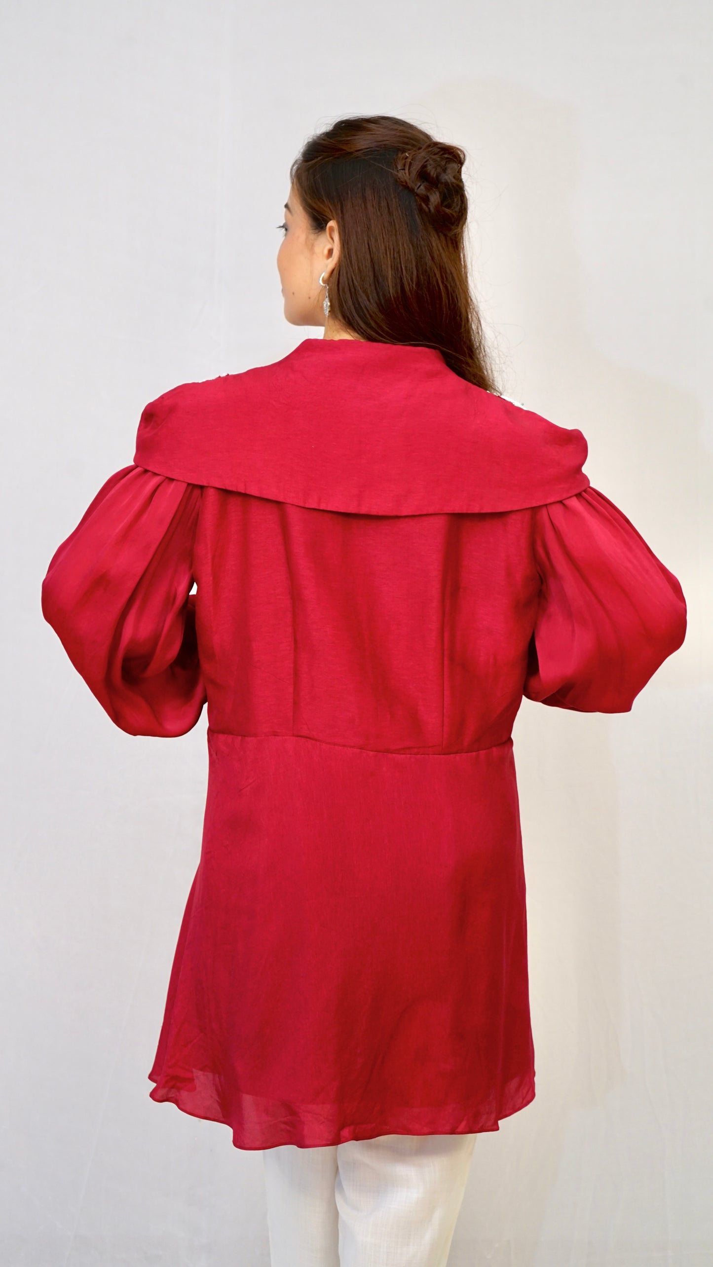 Wine Red Wrap Style Top