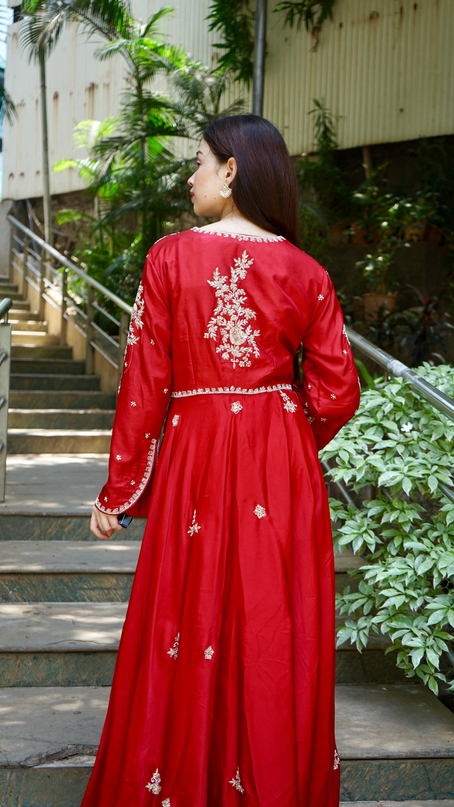 Red JR indowestern set
