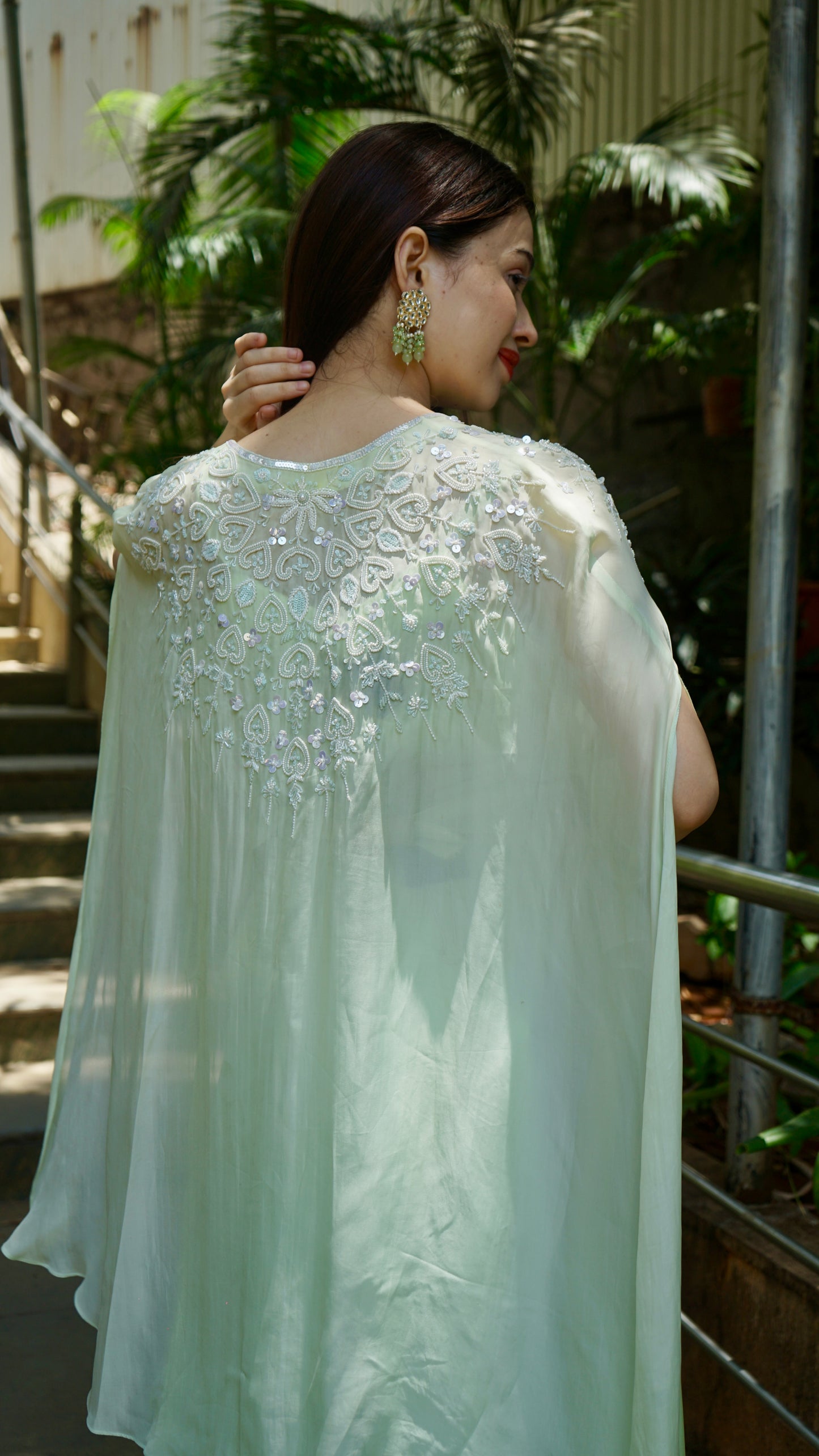 Mint Green Indo western dress