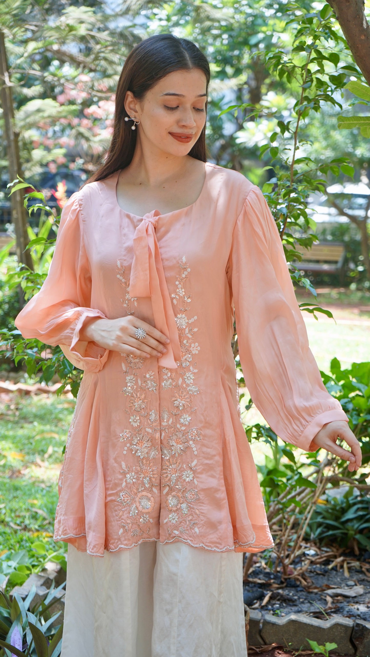 Peach Floral top