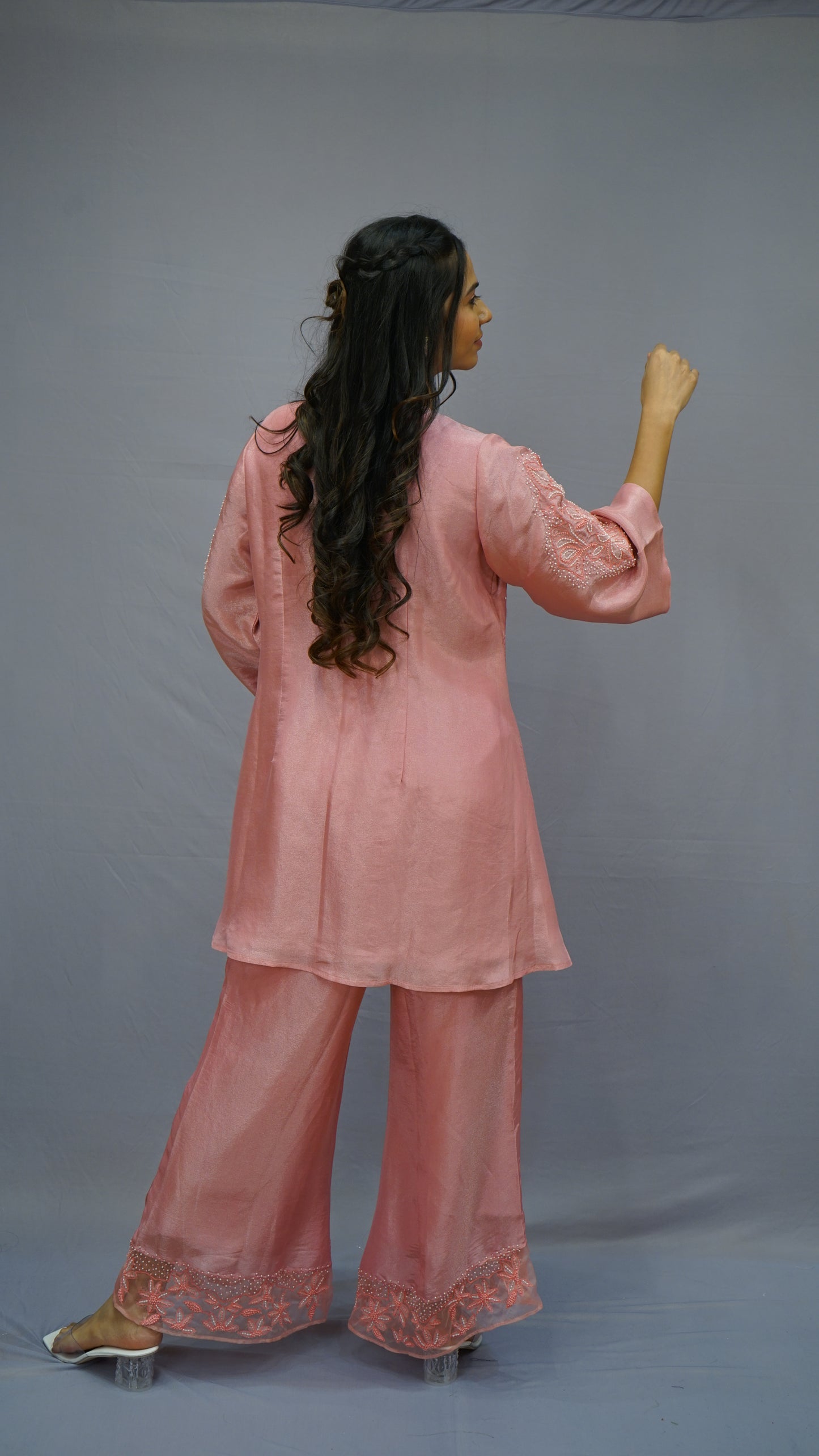 Blush Pink Hand-Embroidered Co-ord Set 🌸