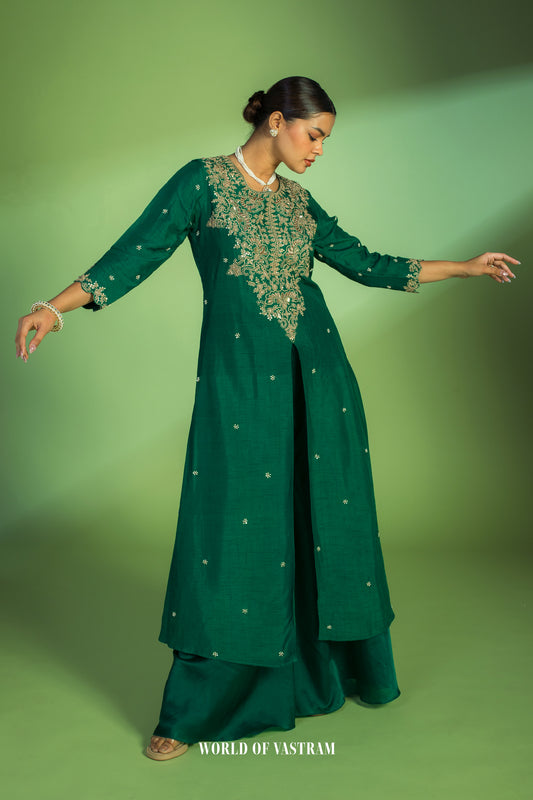 Green Anarkali Gown