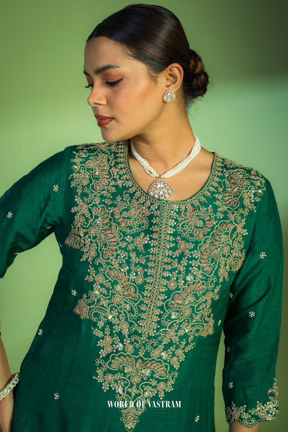 Green Anarkali Gown