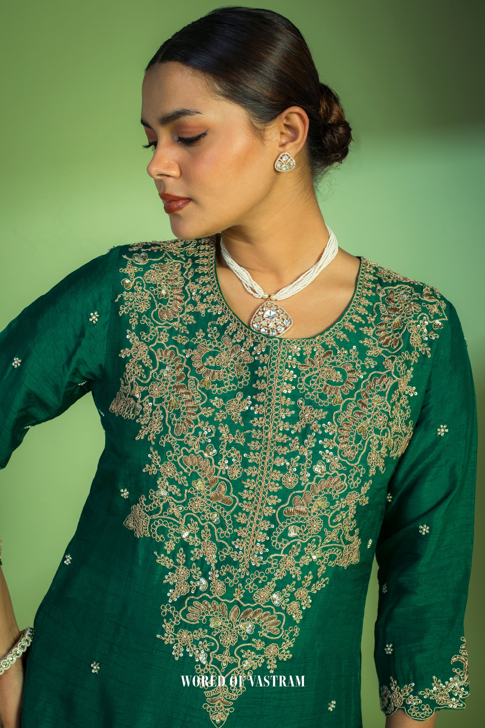 Green Anarkali Gown