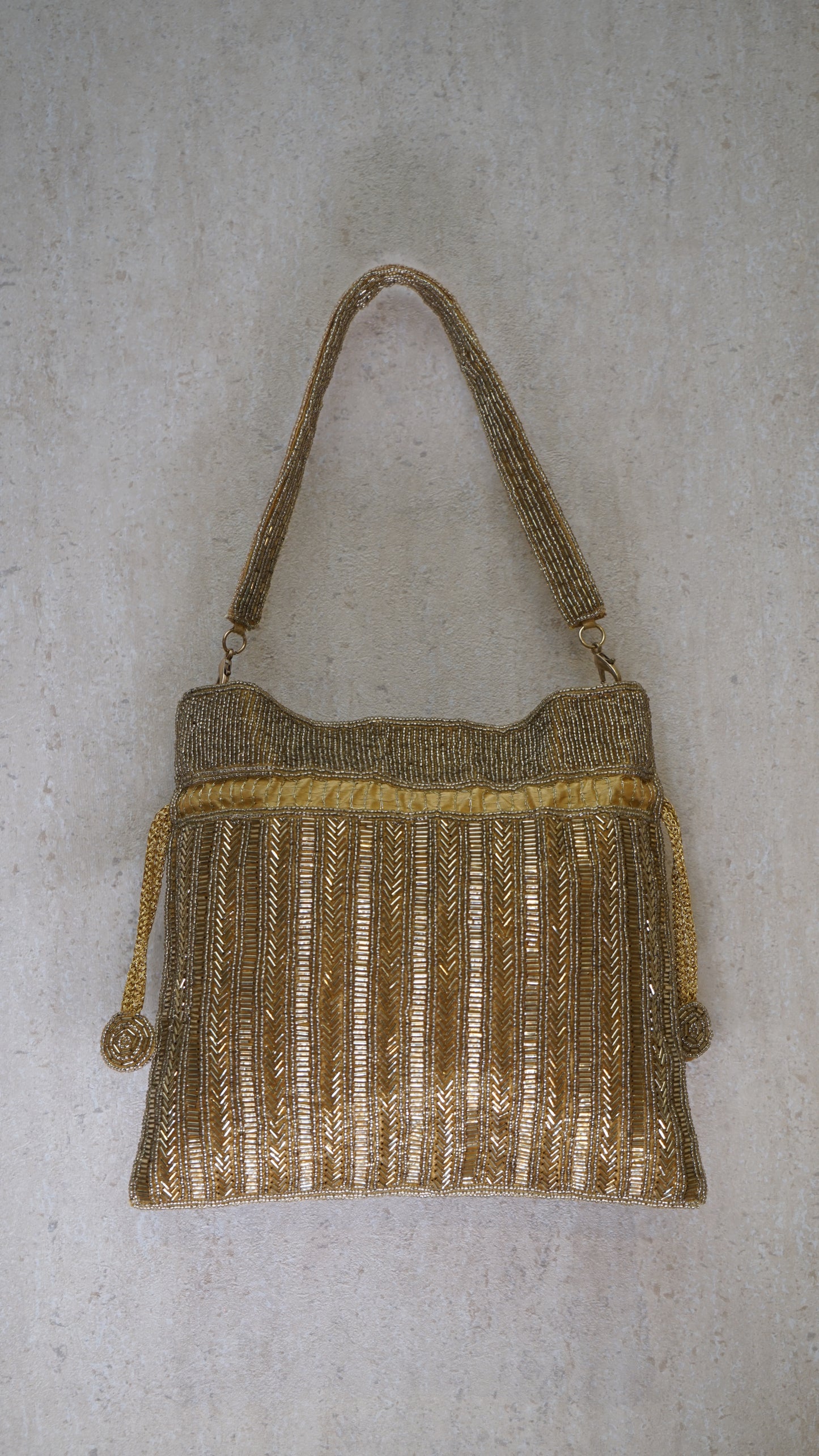 Golden clutch bag