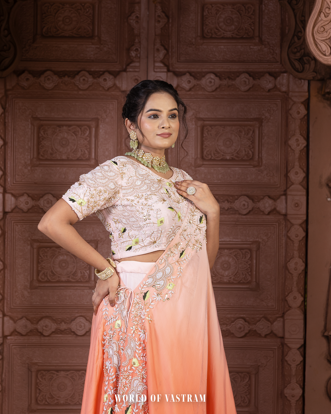 Cape style Ombre Lehenga