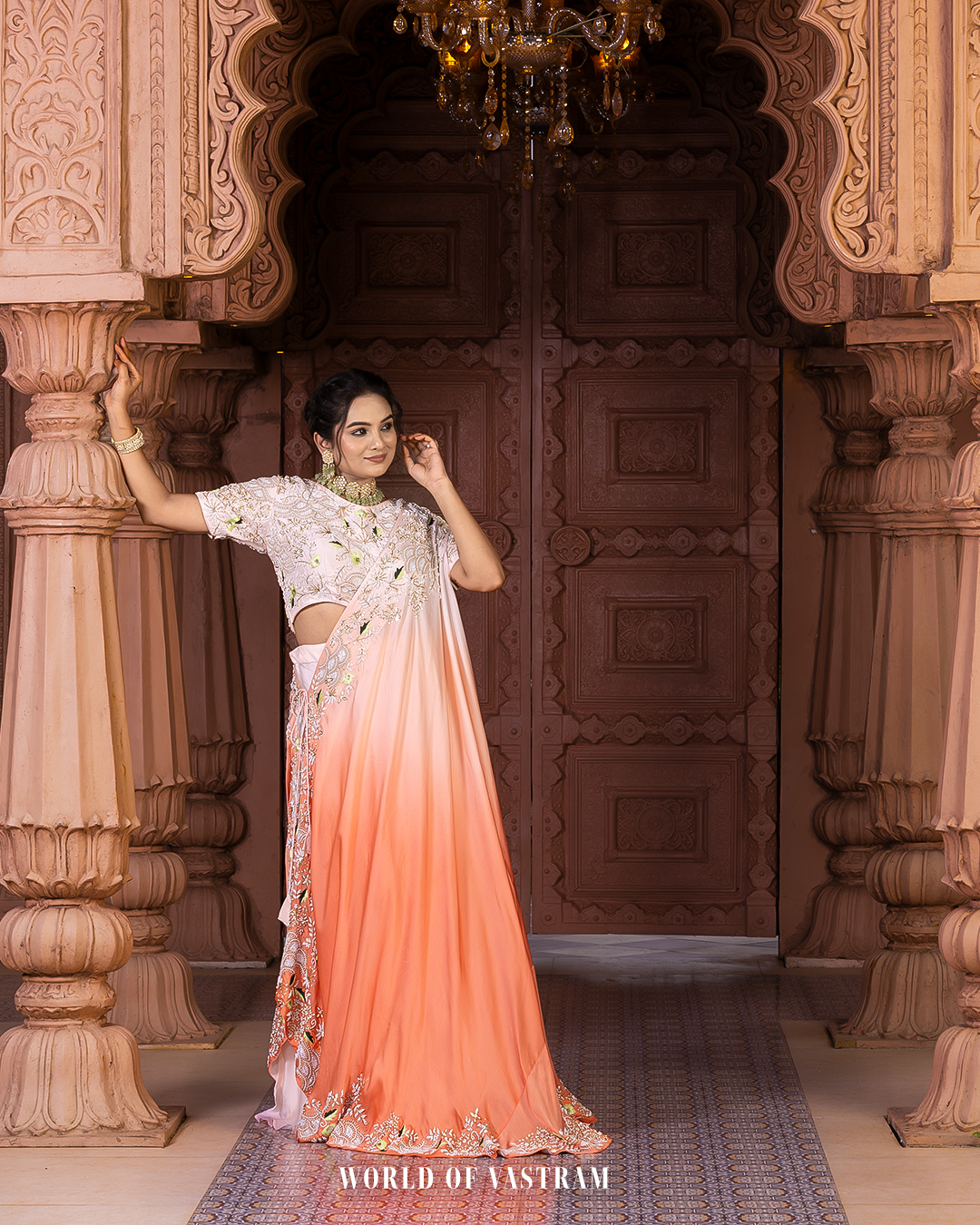 Cape style Ombre Lehenga