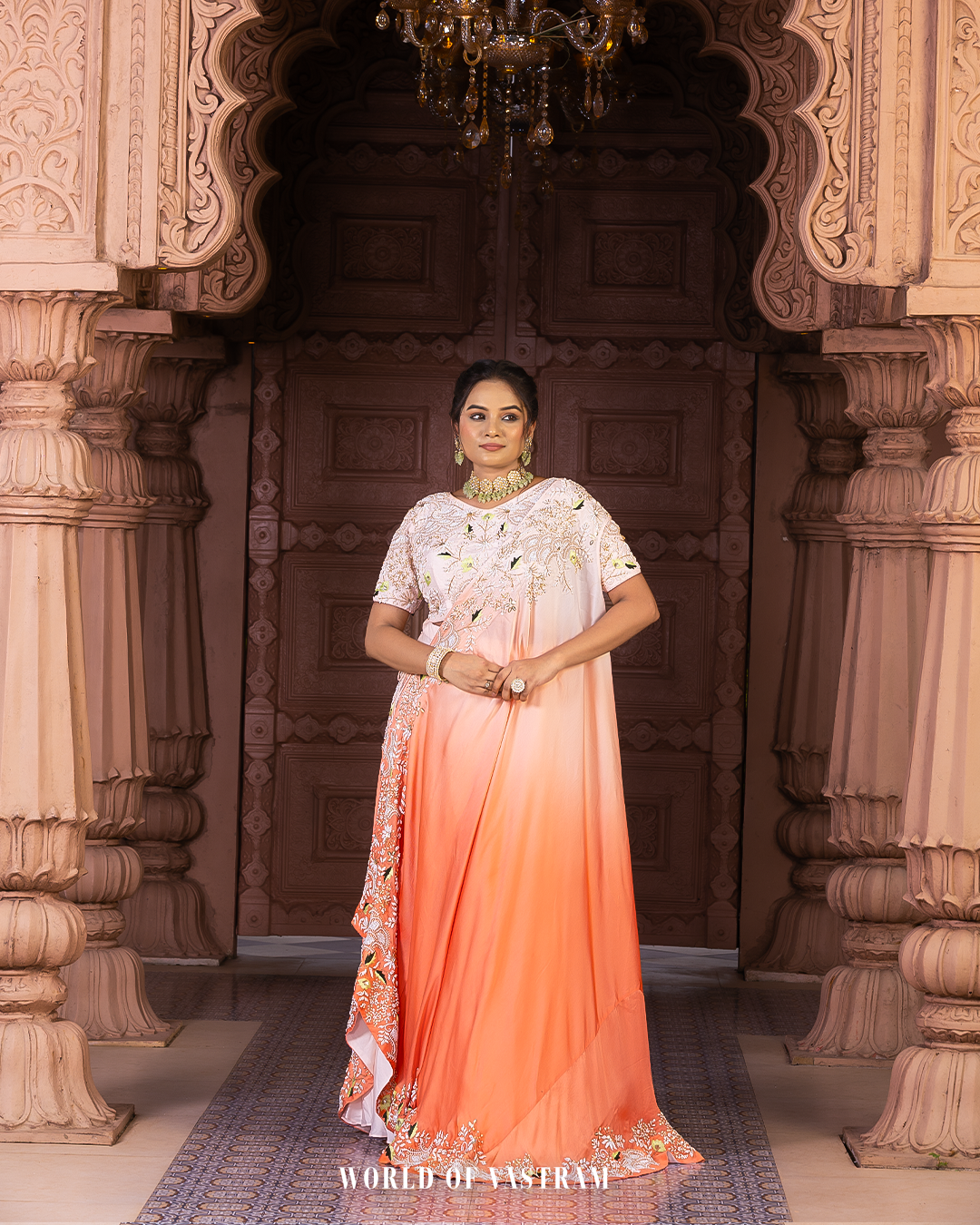 Cape style Ombre Lehenga