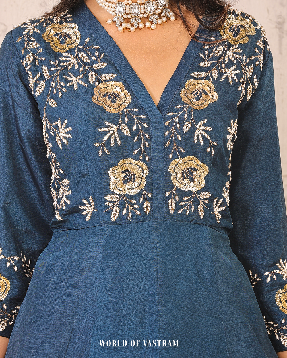 Navy blue Indo-Western Lehenga