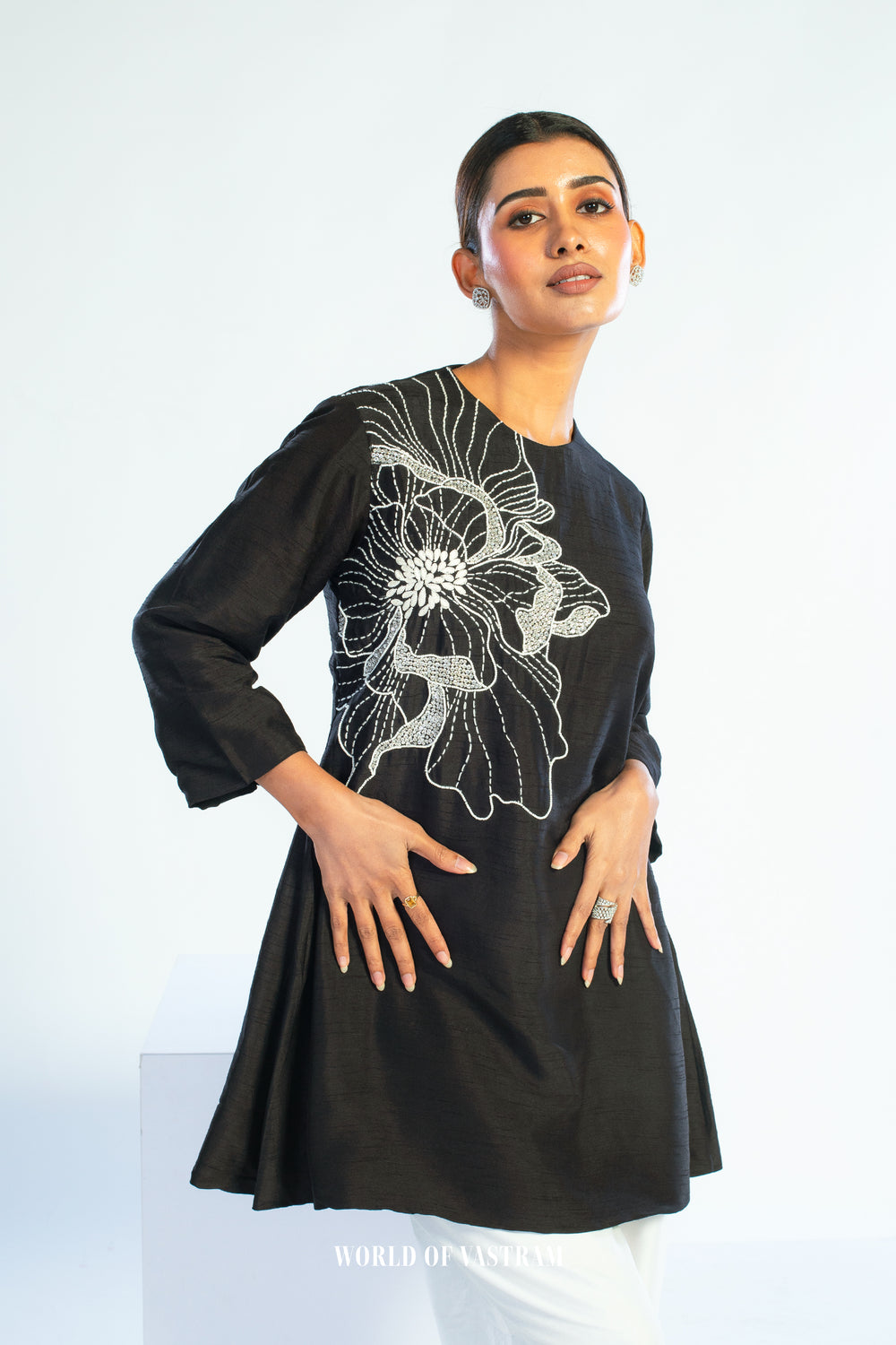 Elegant black Embroidered Top