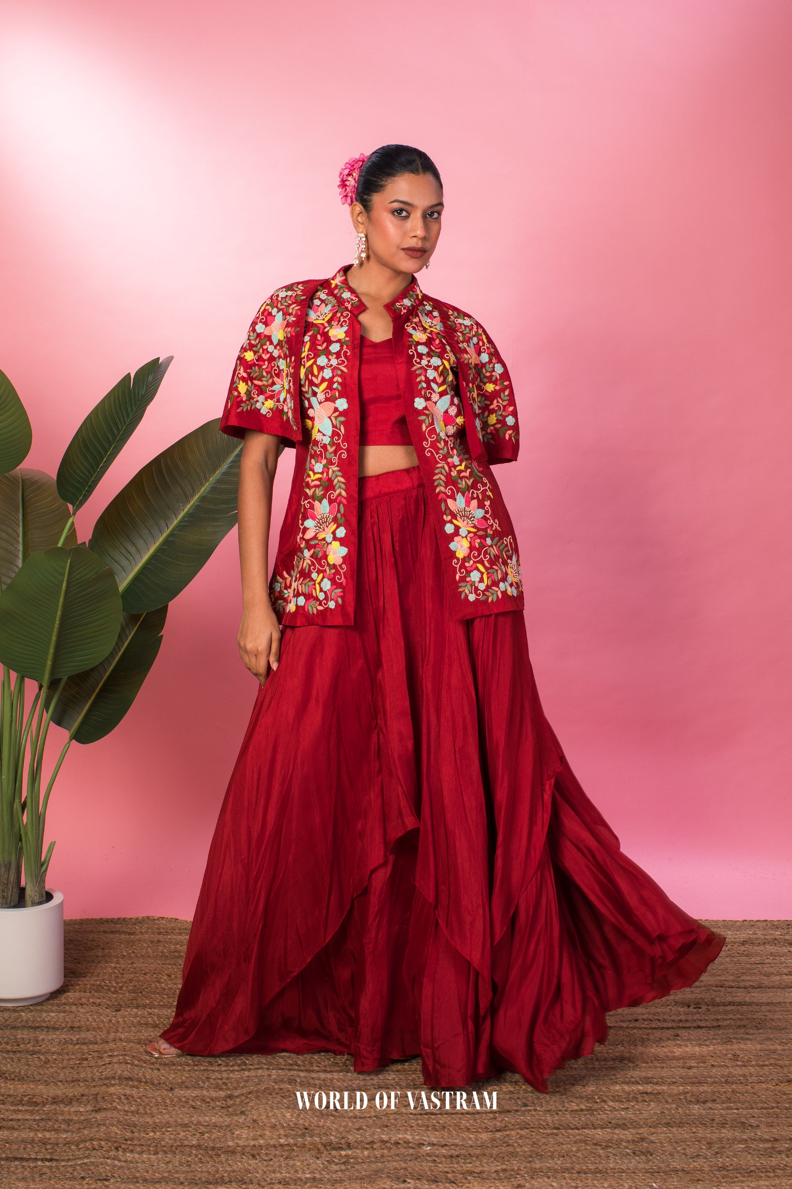 Floral jacket Skirt Set