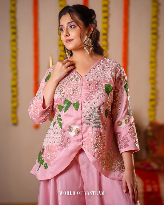 Pastel pink Peplum style dress
