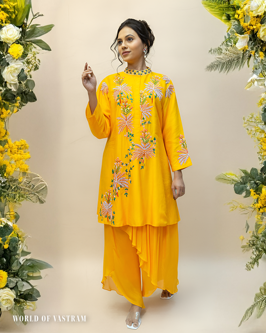 Straight cut kurta with Dhoti